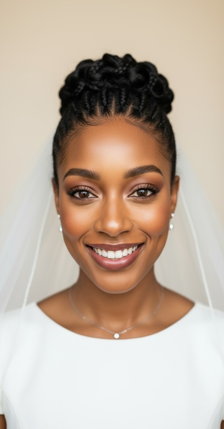 After Bridal Updo With Veil